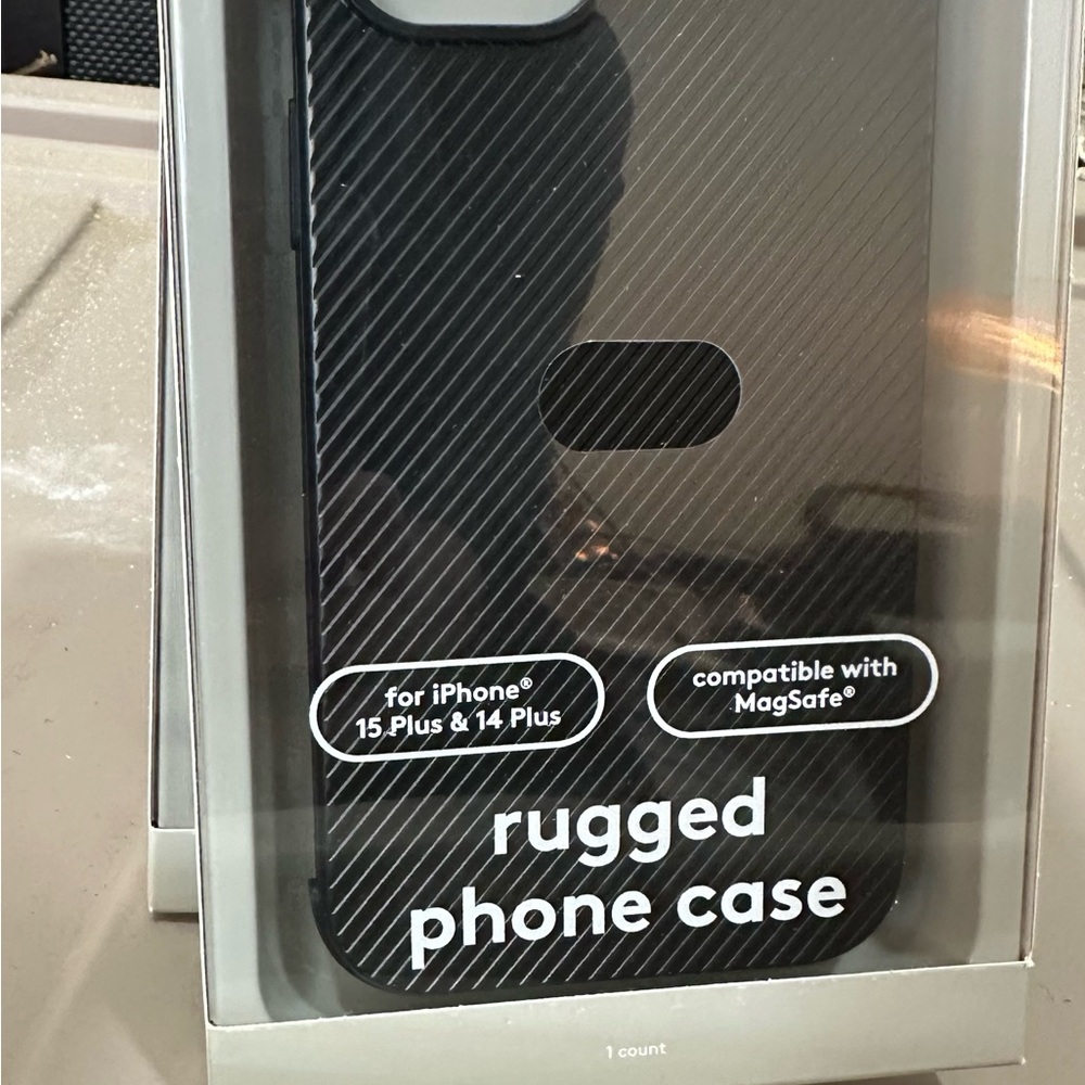 Rugged Black Phone Case for iPhone 15 Plus & 14 Plus Set of 3